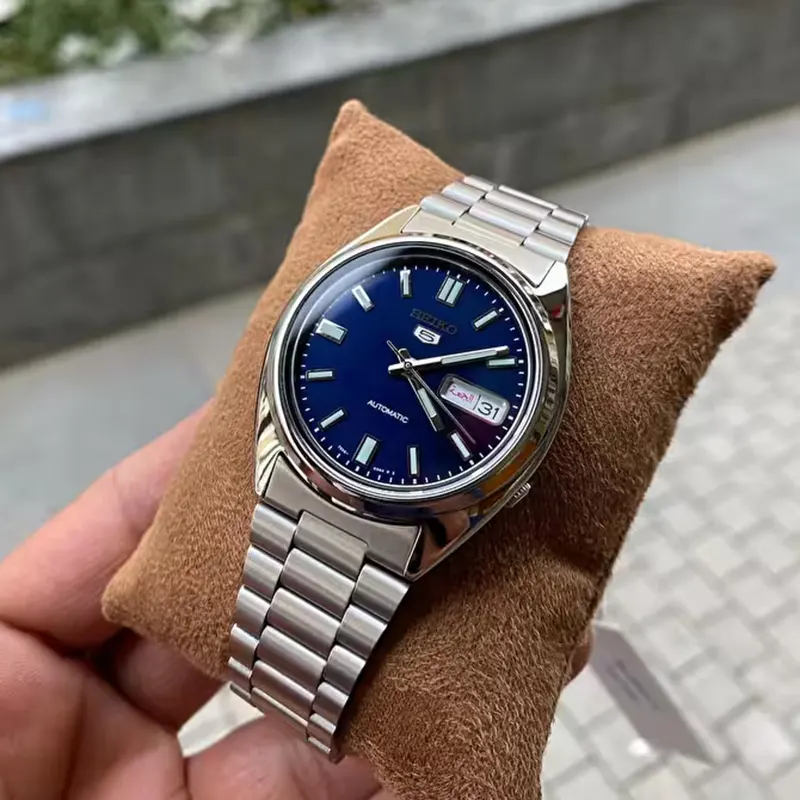 Seiko 5 Automatic Blue Dial Day Date Fashion Men's Watch- SNXS77K